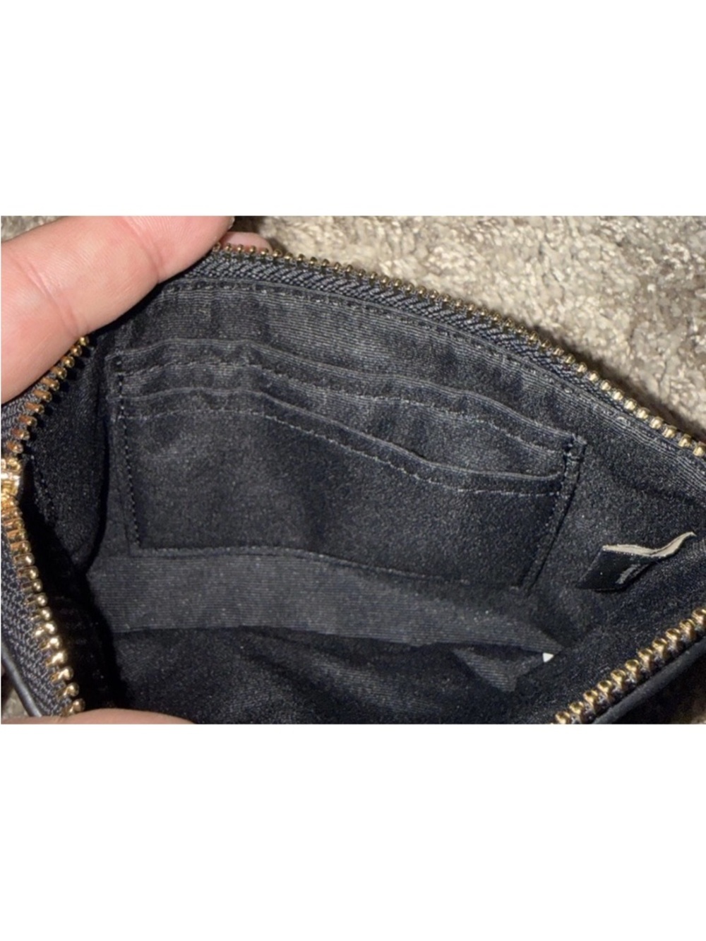 Coach Black  Leather Wristlet with Gold Logo - Picture 5 of 5